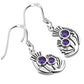 Amethyst CZ Sterling Silver Thistle Earrings
