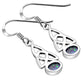 Synthetic Blue Opal Trinity Knot Silver Earrings