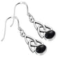 Black Onyx Trinity Knot Silver Earrings