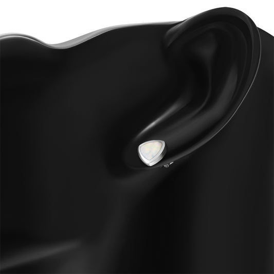 7.00mm | Mother of Pearl Reuleaux Triangle Silver Stud Earrings