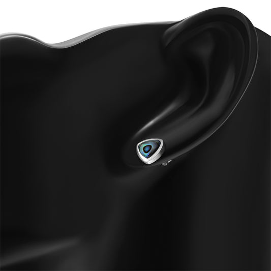 7.00mm | Abalone Shell Reuleaux Triangle Silver Stud Earrings