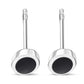 Black Onyx Oval Silver Stud Earrings