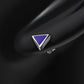 Lapis Lazuli Blue Stone Triangle Silver Stud Earrings