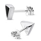 7.00mm | Black Onyx Triangle Silver Stud Earrings