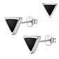 7.00mm | Black Onyx Triangle Silver Stud Earrings