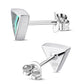 Abalone Shell Triangle Silver Stud Earrings