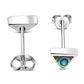 Abalone Shell Triangle Silver Stud Earrings