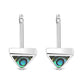 Abalone Shell Triangle Silver Stud Earrings