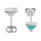 Turquoise Triangle Silver Stud Earrings