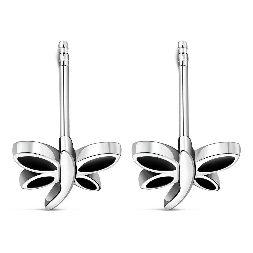 Butterfly Stud Black Onyx Sterling Silver Earrings