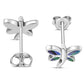 Butterfly Stud Abalone Shell Sterling Silver Earrings