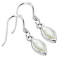 Mother of Pearl Oval Silver Earrings