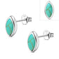 Turquoise Lens Shaped Sterling Silver Stud Earrings