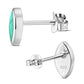 Turquoise Lens Shaped Sterling Silver Stud Earrings