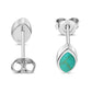 Turquoise Lens Shaped Sterling Silver Stud Earrings
