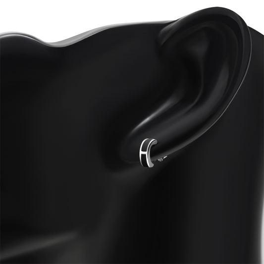 Black Onyx Stud Silver Earrings
