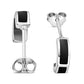 Black Onyx Stud Silver Earrings