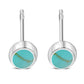 Turquoise Oval Stud Sterling Silver Earrings