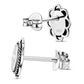 Mother of Pearl Oval Stud Silver Earrings