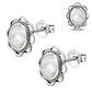 Mother of Pearl Oval Stud Silver Earrings