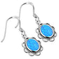 Synthetic Blue Opal Sterling Silver Earrings