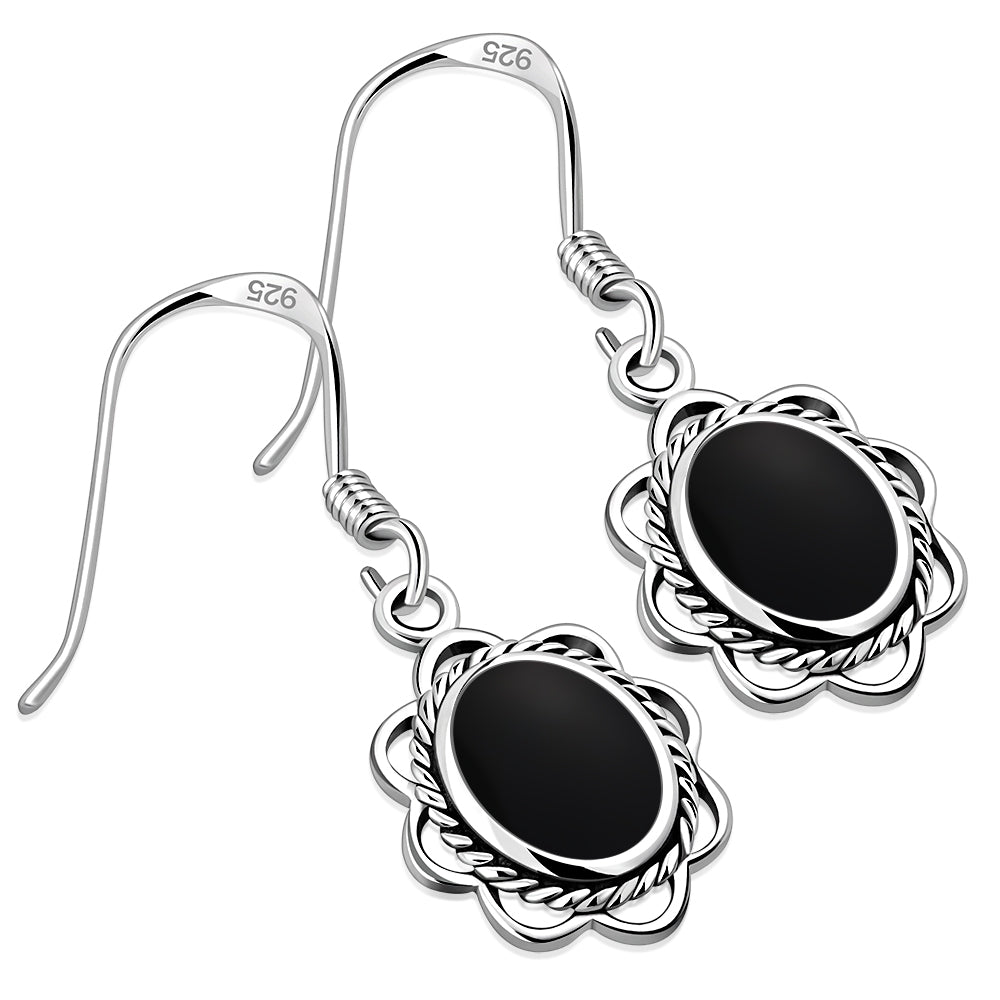 Black Onyx Sterling Silver Earrings