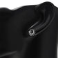 Black Onyx Oval Stud Silver Earrings