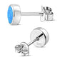 6.20mm | Synthetic Blue Opal Round Sterling Silver Stud Earrings