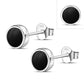 6.20mm | Black Onyx Sterling Silver Stud Earrings