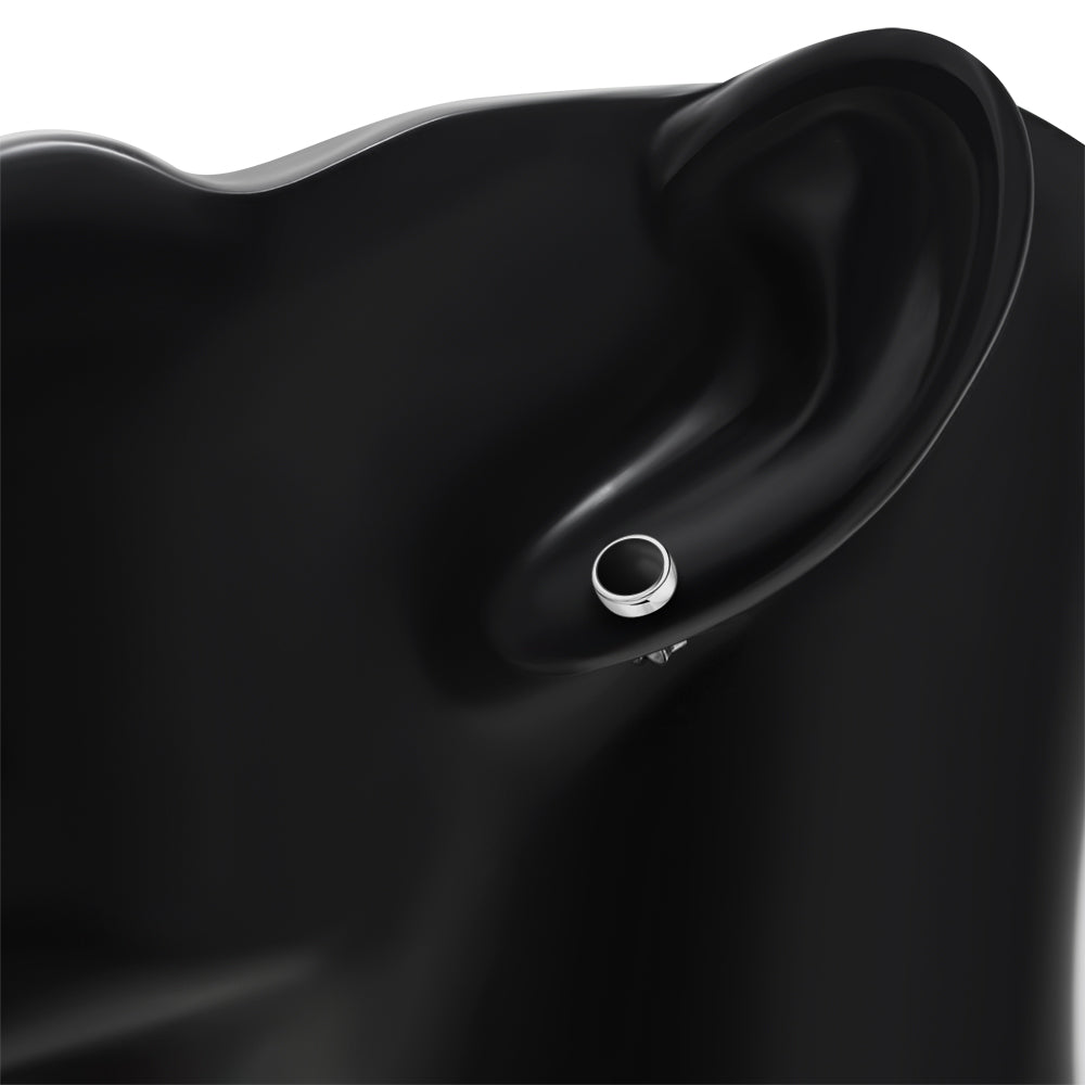 6.20mm | Black Onyx Sterling Silver Stud Earrings