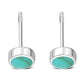 6.20mm | Turquoise Circle Round Sterling Silver Stud Earrings