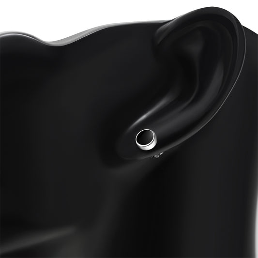 6mm | Black Onyx Round Sterling Silver Stud Earrings