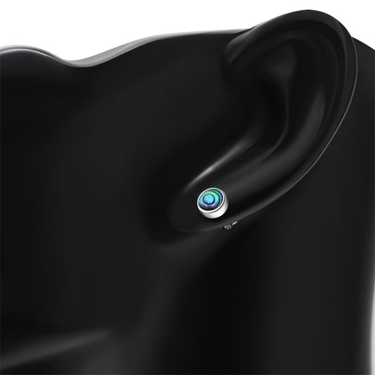 6mm | Abalone Shell Round Sterling Silver Stud Earrings