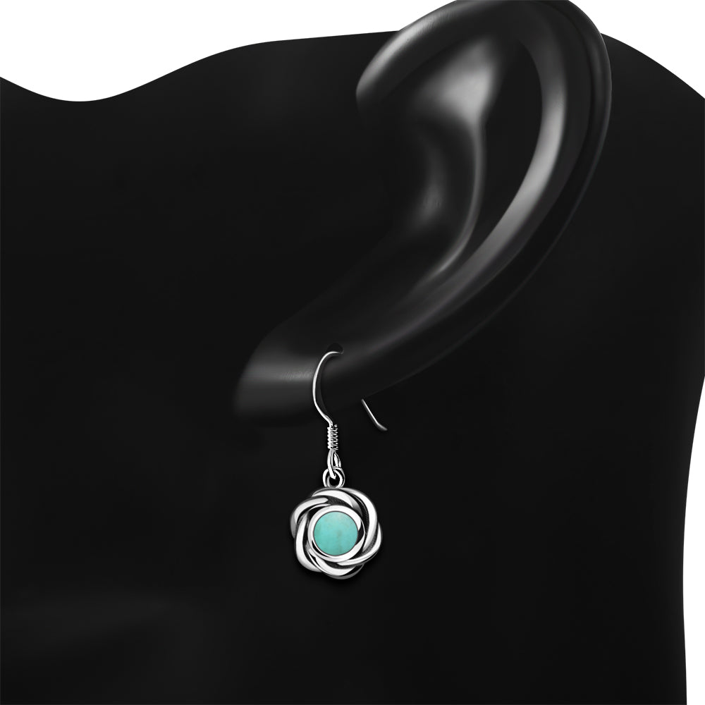 Reconstituted Turquoise Sterling Silver Earrings