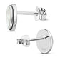 Mother of Pearl Oval Stud Silver Earrings