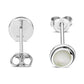 Mother of Pearl Oval Stud Silver Earrings