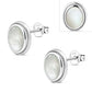 Mother of Pearl Oval Stud Silver Earrings