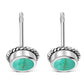 Turquoise Round Stud Silver Earrings
