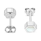 Mother of Pearl Hexagon Silver Stud Earrings