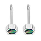 Abalone Shell Hexagon Silver Stud Earrings