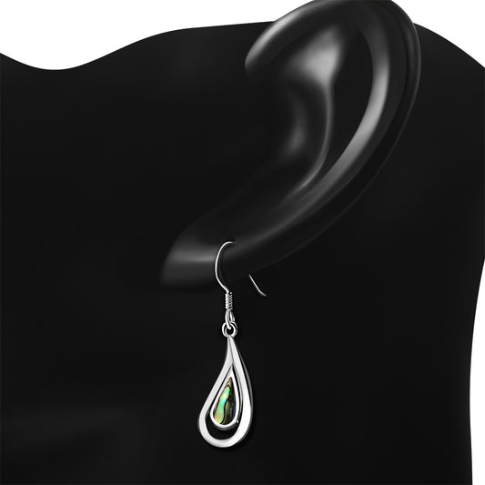 Abalone Shell Drop Sterling Silver Earrings
