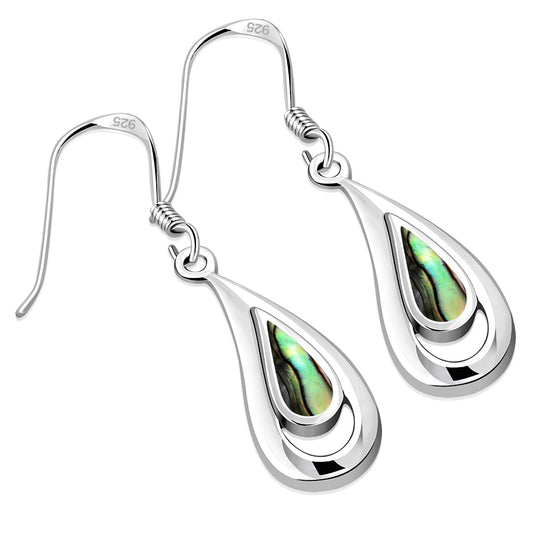 Abalone Shell Drop Sterling Silver Earrings