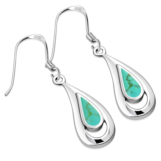 Turquoise Drop Sterling Silver Earrings