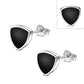 Black Onyx Reuleaux Triangle Silver Stud Earrings