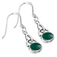 Green Agate Celtic Trinity Knot Silver Earrings