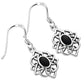 Black Onyx Celtic Knot Silver Earrings