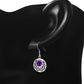 Amethyst Stone Round Celtic Knot Silver Earrings