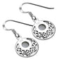Rainbow Moonstone Round Celtic Knot Silver Earrings