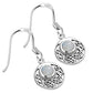 Rainbow Moonstone Round Celtic Knot Silver Earrings
