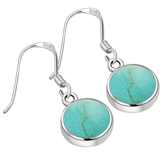 Turquoise Round Sterling Silver Earrings